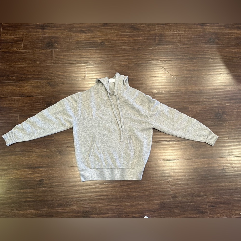OFF-WHITE Grey diagonal stripe Cashmere Hoodie